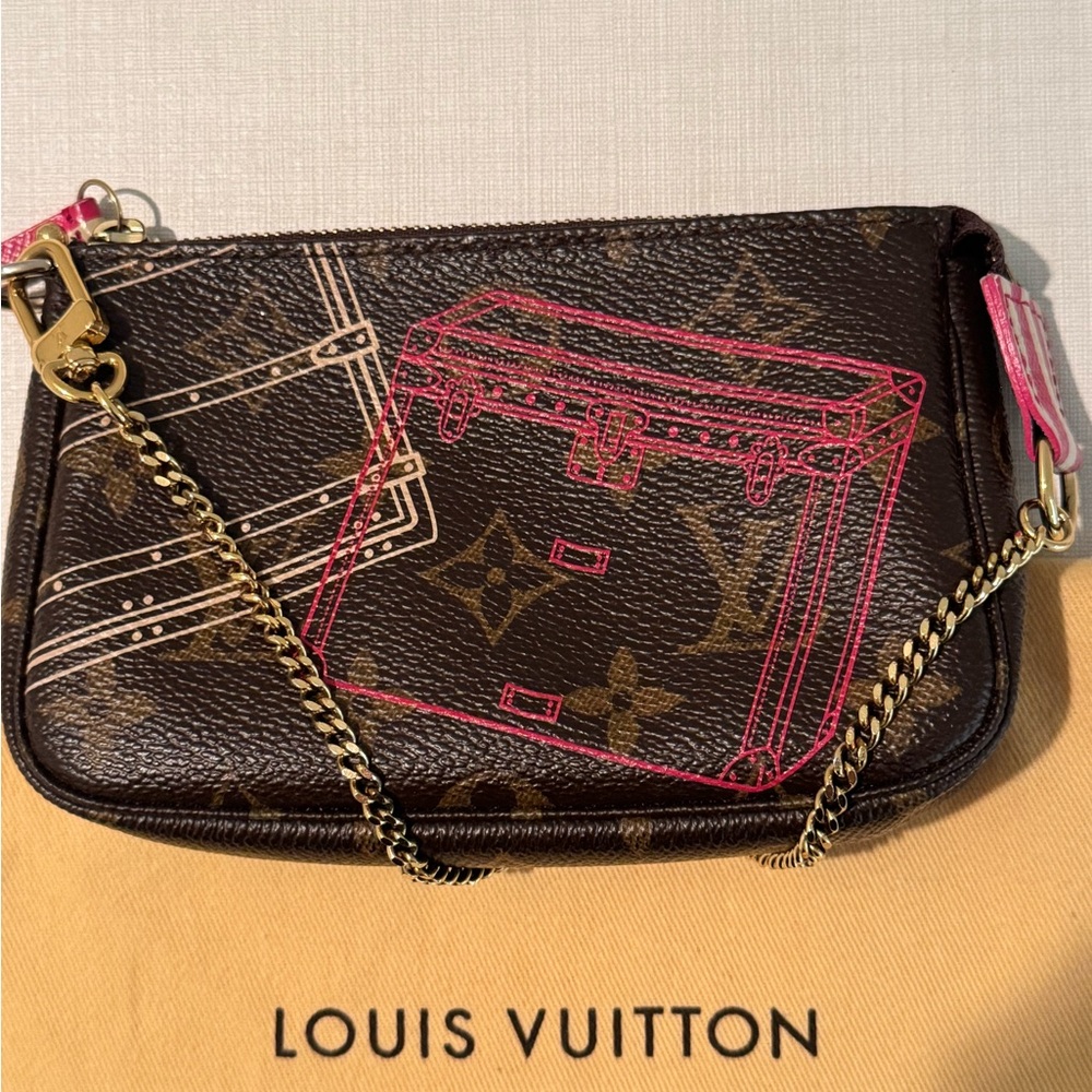 Louis Vuitton Mini Pochette Trunk Series with Pink and Gold Accents